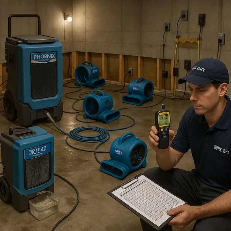 Structural Drying and Dehumidification process in Rockford, AL
